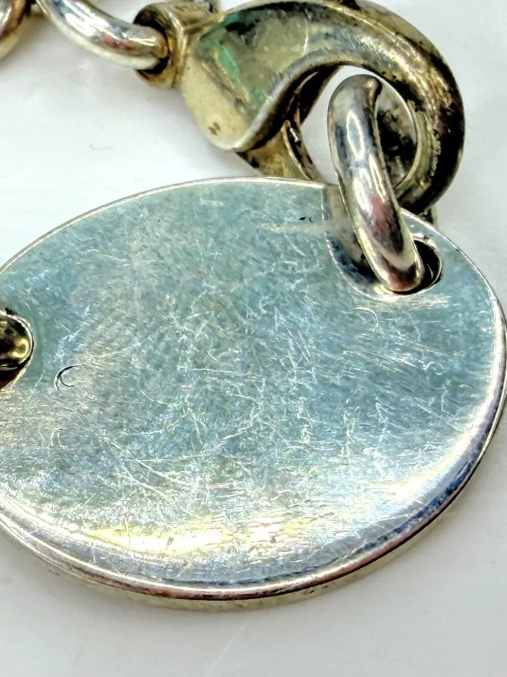 Vintage Tiffany & Co. NY Return to Tiffany Oval Tag Sterling Bracelet 9.5 JR1941